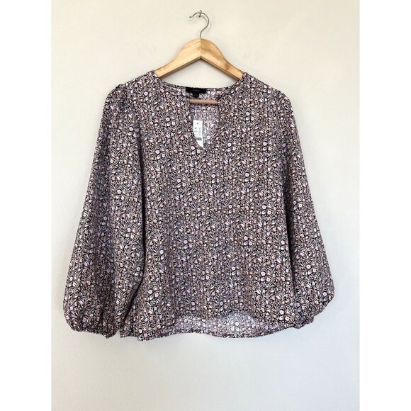 J.Crew Long Puff Sleeve Paisley Floral Blouse S - Picture 6 of 12
